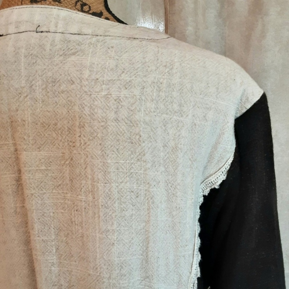 NWT Black & White Star Duster Jacket by Blue Velvet Full Button Oversized Sz S - Picture 6 of 16